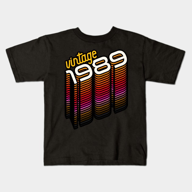 Vintage Made in 1989 ))(( Retro Birthday Year Gift Kids T-Shirt by darklordpug